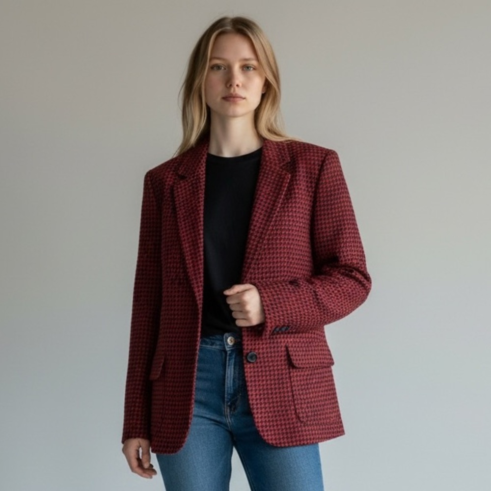 Pendleton Buffalo Check Wool Single Breasted Blaz… - image 1